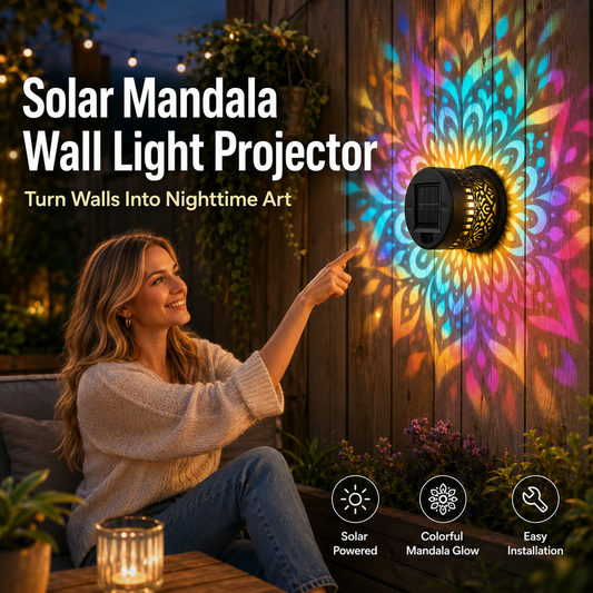 99K+ SOLD!β¨-Solar Mandala Wall Light | Outdoor Garden Fence Projector Lamp πͺπ-Viral