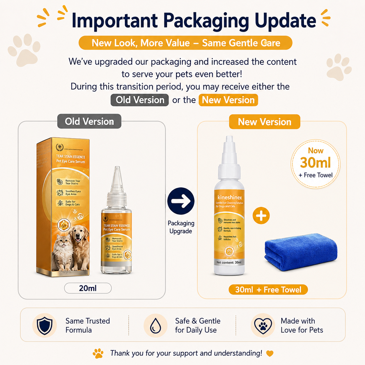 Gentle Pet Eye Stain Remover Essence Nourishing Drops