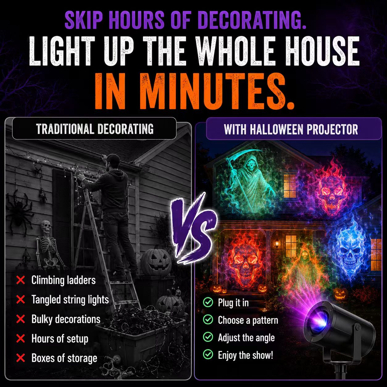 🎃32FT HD Halloween Projector | That Disappoint Your Halloween Party | 10 Unique HD Projection Patterns