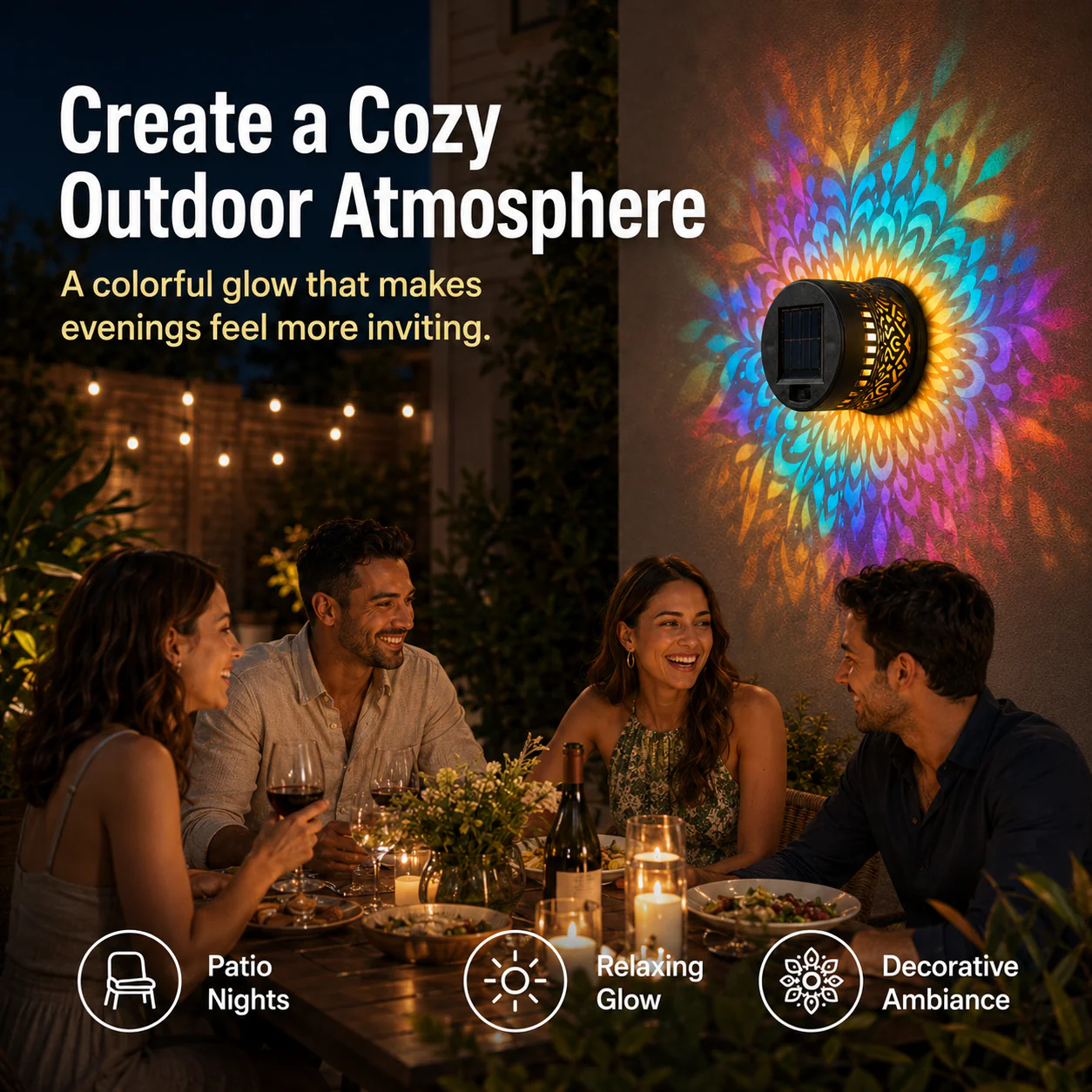 99K+ SOLD!✨-Solar Mandala Wall Light | Outdoor Garden Fence Projector Lamp 🪐🌌-Viral
