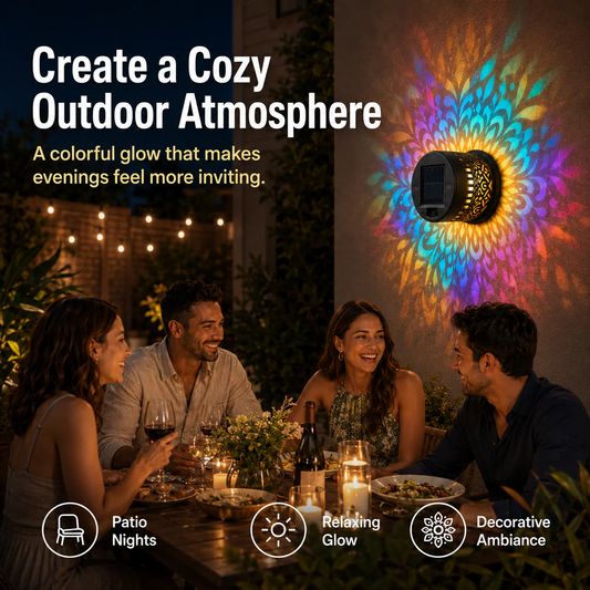 99K+ SOLD!✨-Solar Mandala Wall Light | Outdoor Garden Fence Projector Lamp 🪐🌌-Viral